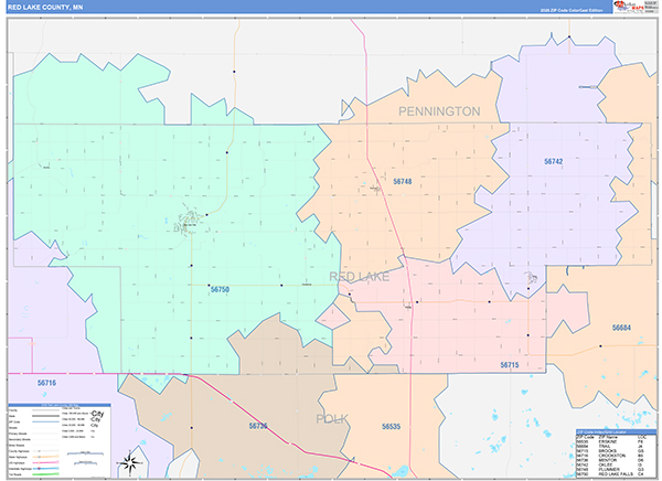 Red Lake County, MN Zip Code Map